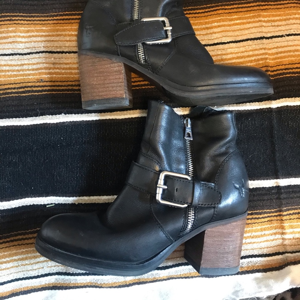 RUDSAK | Leather Fall wood block heel ankle boots